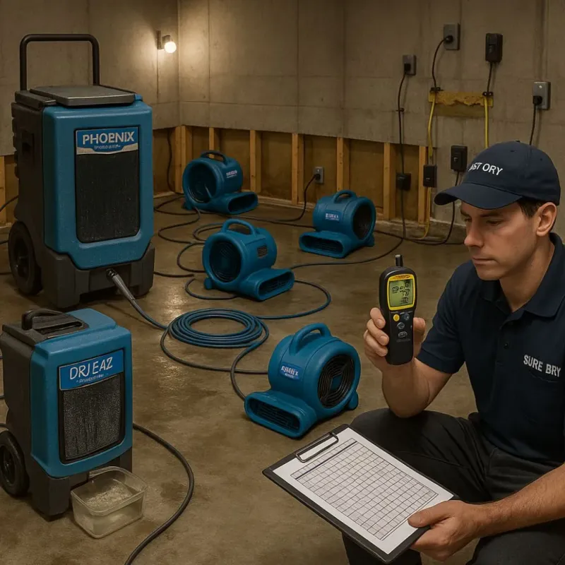 Structural Drying and Dehumidification process in City of Charlottesville, VA
